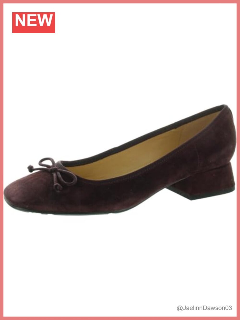 Nine West Women's Suede Bow Detail Square Toe Pumps Slip On Heels